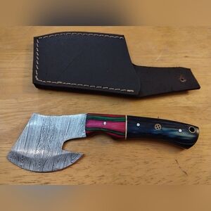 New Damascus steel blade men's hunting knife mini hatchet axe with sheath
